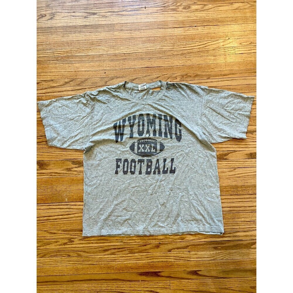 VTG 90s RA Royal Avalon XL U Wyoming Cowboys Football Thrashed Distress T Shirt